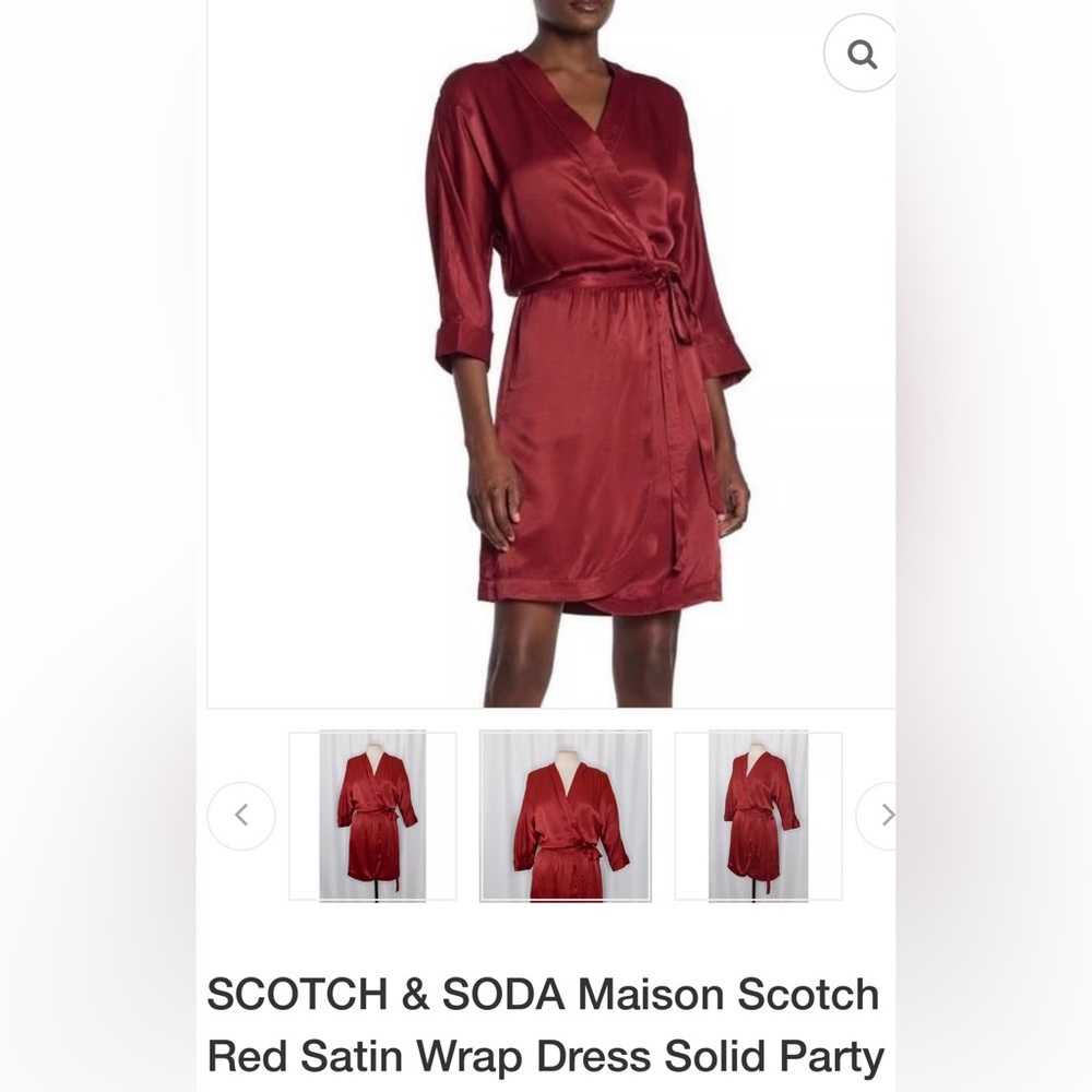 Scotch & Soda Rich Red Satin Wrap 💌 Valentines Dress